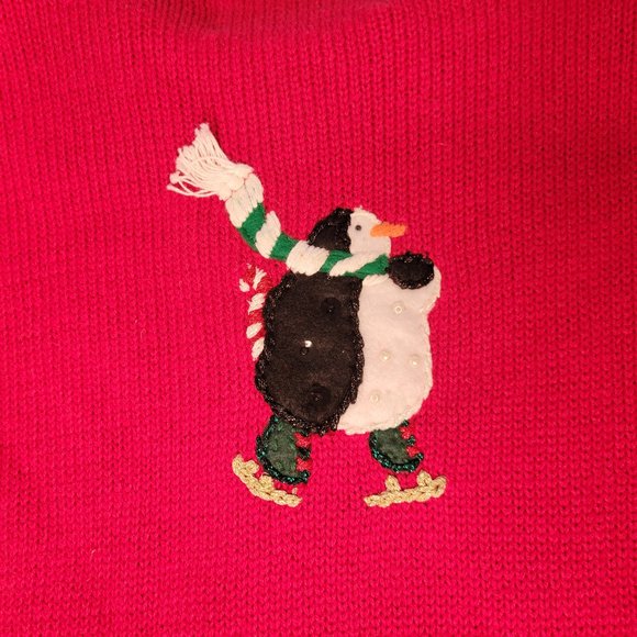 Heirloom Collectibles Skating Penguins Holiday Sweater - Sz. LG - Picture 8 of 9
